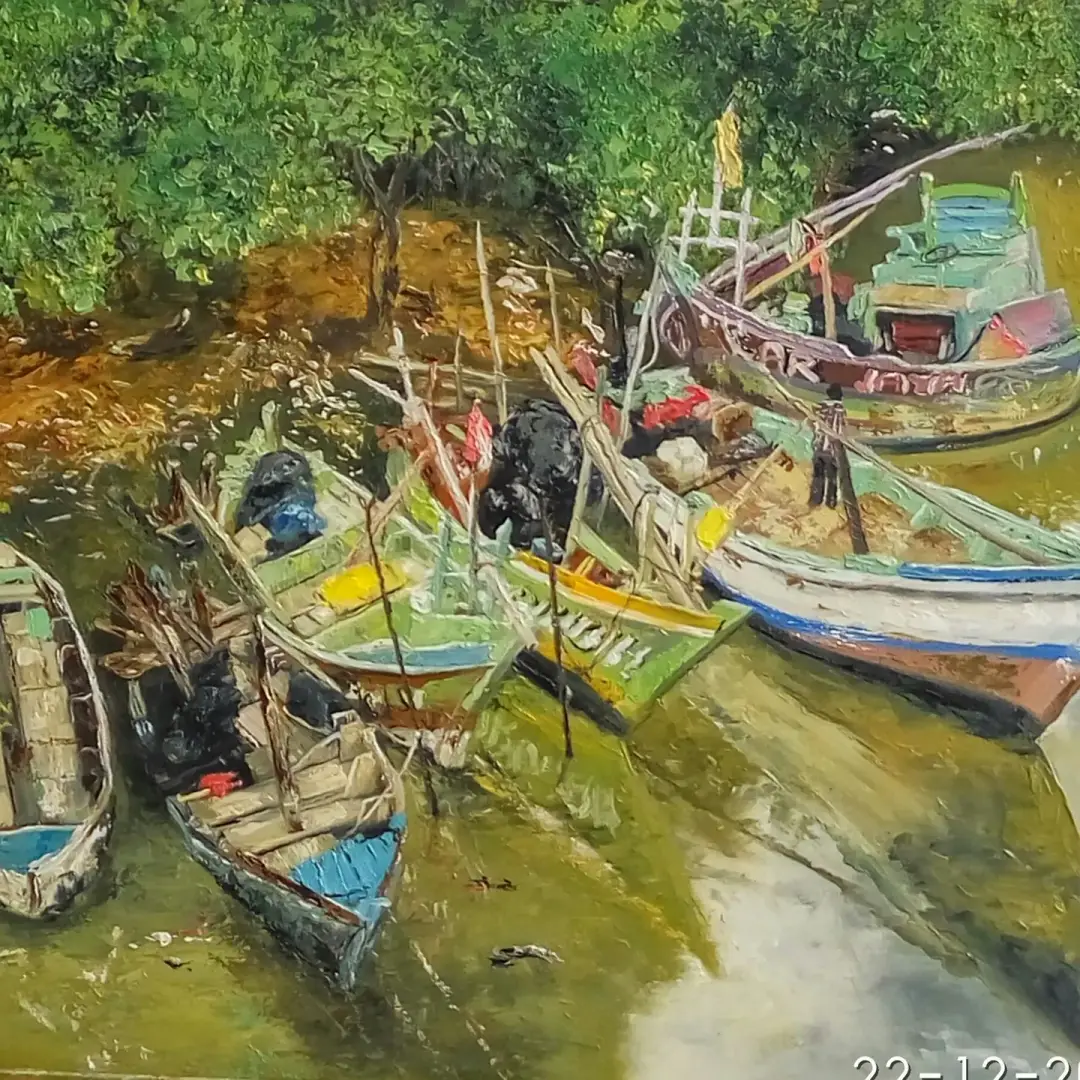 From the Bridge by Condro Puspitosari, Oil on Linen