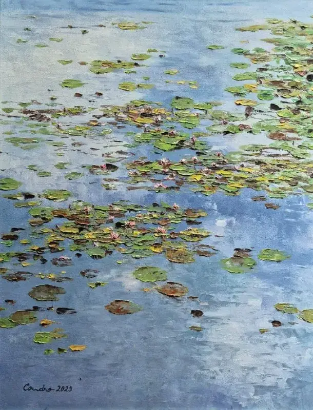 Lotus in Langi by Condro Puspitosari, Oil on Canvas